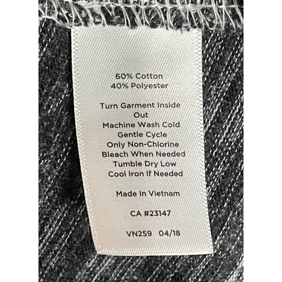 Talbots Gray and Cream Striped Open Front Cardigan Size Medium M - Picture 4 of 5